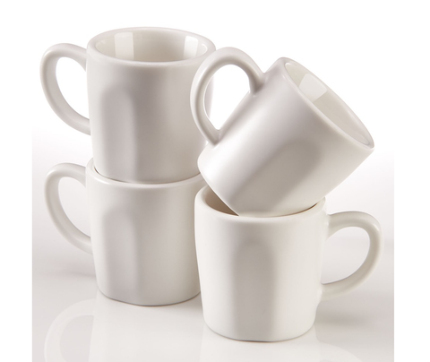 Espresso Cups - Matte White Porcelain - Set of 4 - Easy Living Goods 